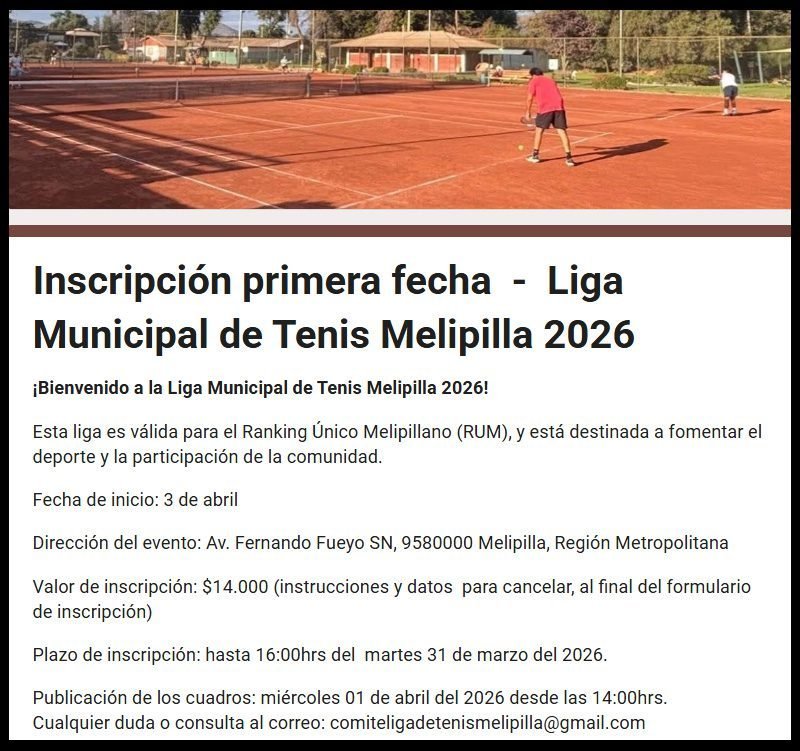 1er campeonato liga municipal melipilla